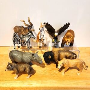 Schleich 11pc Wildlife Animal Figure Collection - German - Vintage